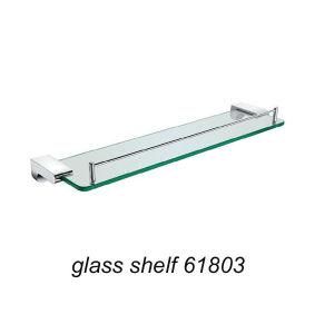 Wall Mounted Zinc Alloy Glass Shelf Chrome Finish 61803