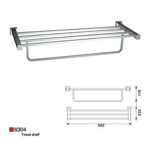 Wall Mounted Brass Bathroom Towel Rack Chrome Finish 6304