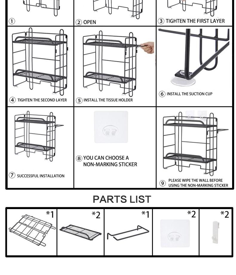 No Drilling Bathroom Over The Toilet Organizer Storage Rack Shelf