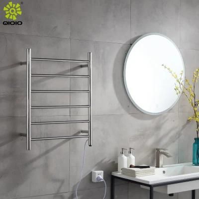 Guangdong Factory Wholesale 304 Stainless Steel Round Hotel Wall Mount Bathroom Heated Towel Warmer Rack