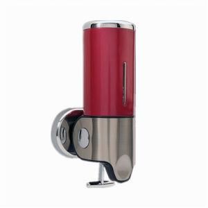 Dark Red 500ml Stainless Steel+ABS Plastic Wall-Mountained Liquid Soap Dispenser