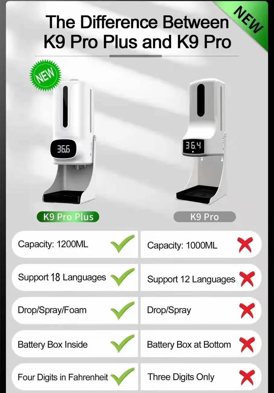 Wall Mounted Touchless Battery Dispensers Electric Plastic Hand Sanitizer Thermometer Automatic Sensor Liquid Soap Dispenser K9 K10 PRO K9PRO X Plus