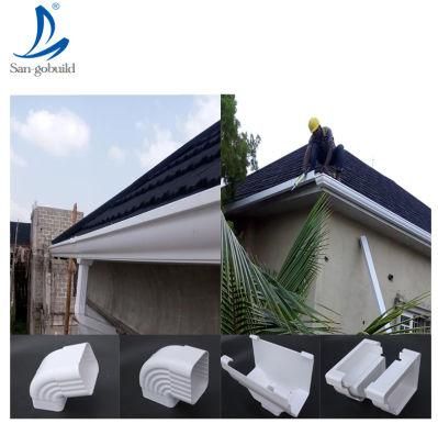 China Manufacture Roof Gutter Rain Chains Stainless Steel Gutter Price Philippines Nigeria 5.2 Inch Downspout PVC Square Pipe Rainwater Gutter