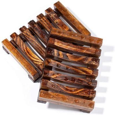 Environmental Protection Bamboo and Wood Soap Tray, Wood Soap Rack, Bathroom Storage Soap Tray Rack