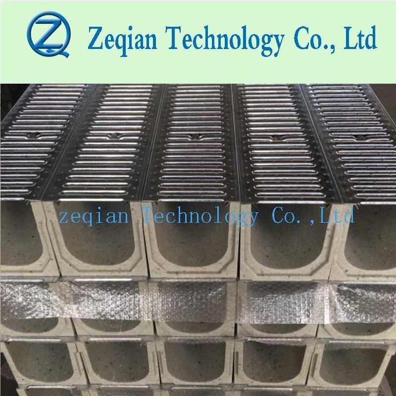 Stamping Galvanze Cover Galvanize Steel Edge Polymer Concrete Trench Drain