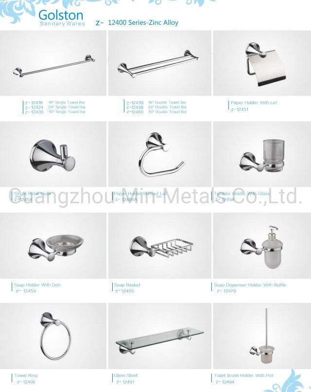 Zinc Bathroom Acceossories Set Hook/Holder/Bar Sanitary Wares Z-12400