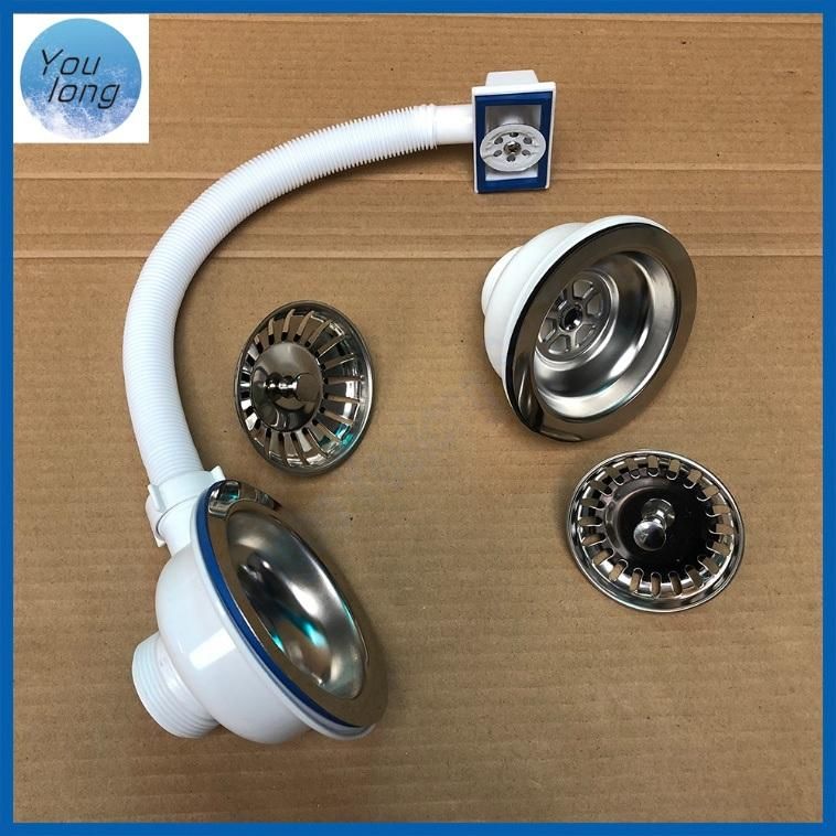 White PP Plastic Water Drain Pipe Sink Drain Hose Waste for Kitchen Lavatory Waste Sink Bottle Trap