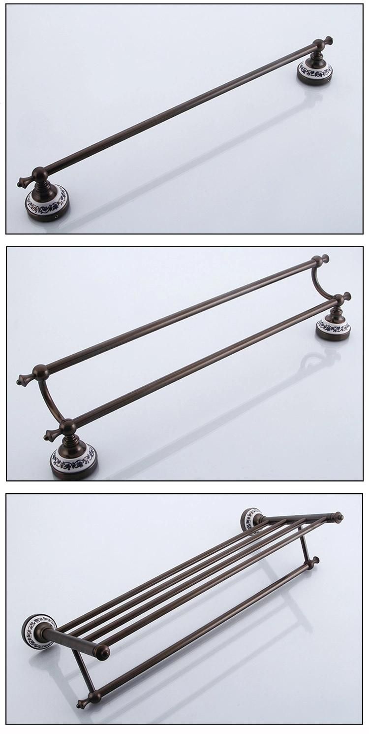 Orb Antique Towel Bar Brass Wall Mounted Towel Racks Shelf Holder