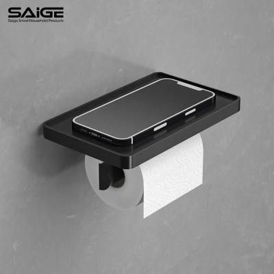 Saige ABS Plastic Wall Mounted Toilet Paper Towel Dispenser with Phone Shelf