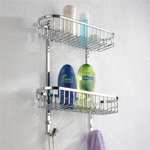 Bathroom Stainless Steel Double Basket with Towel Rack (8812)