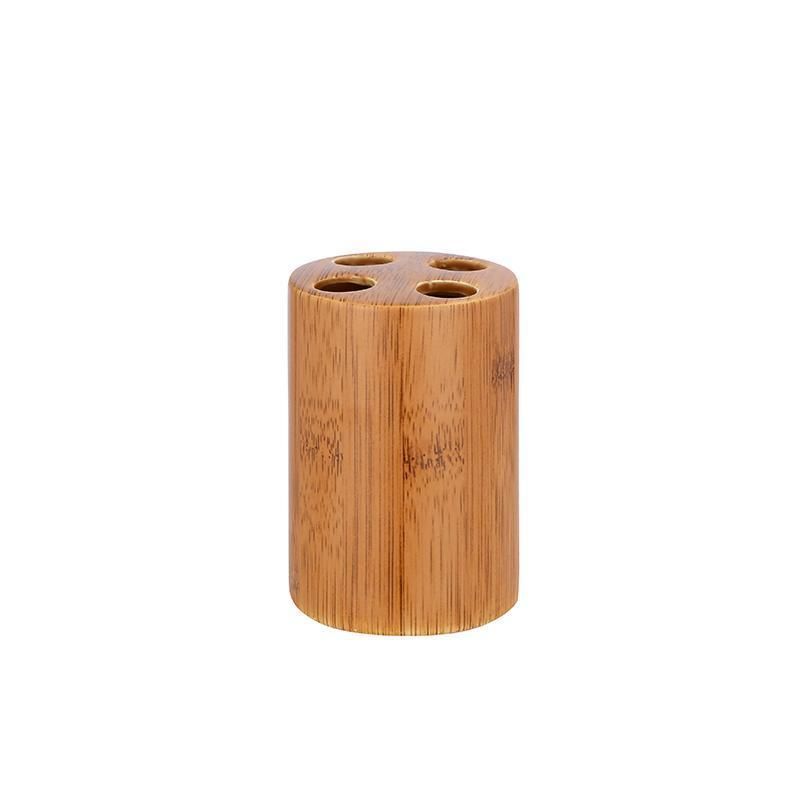 Best Selling Home Ceramic Design Bamboo Color 3-Piece Bathroom Accessories