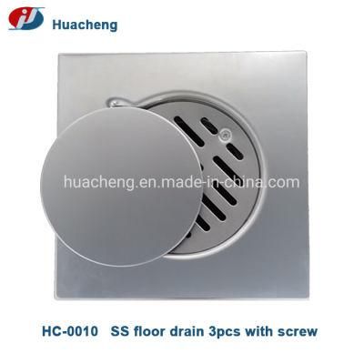 Hc-0010 Sanitary Ware Drainer Stainless Steel Bathroom Accessories Floor Drain 3PCS with Screw