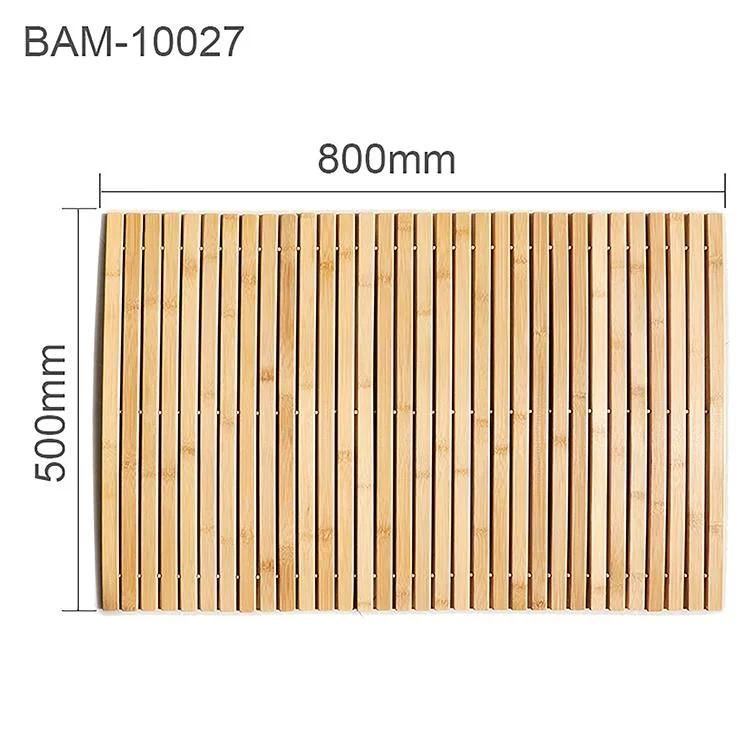 Natural Bamboo Non-Slip Rubber Shower Mat