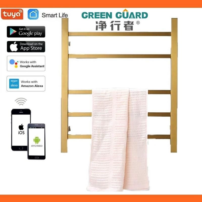 High End Towel Heater WiFi Remote Control Towel Racks Golden Polish Surface Heating Racks