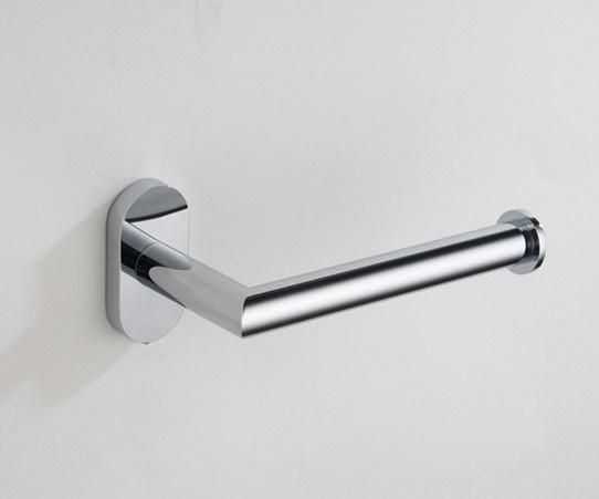 Oval Design Solid Brass Polished Chrome Toilet Brush and Holder