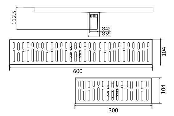 Pd-3393A Bathroom Accessories Stainless Steel Long Floor Drain (Satin finished)