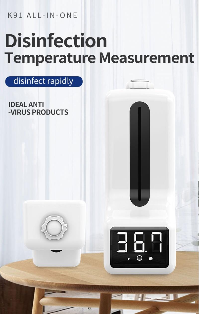 High Efficient Sensor K9 Hand Clean Machine Automatic Rapid Temperature Measurement Hand Sanitizer Dispenser Without Touch