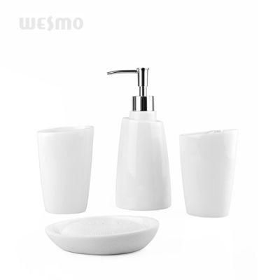 White Polyresin Bath Accessory in Tilted Shape