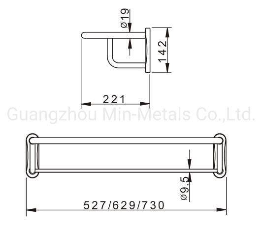 Stainless Steel Double Towel Rack H Style Mx-Tr04-112