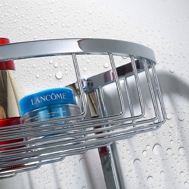 2022 New High Quality Retail Bathroom Accessories Brass Shower Wall Mount Corner Storage Basket