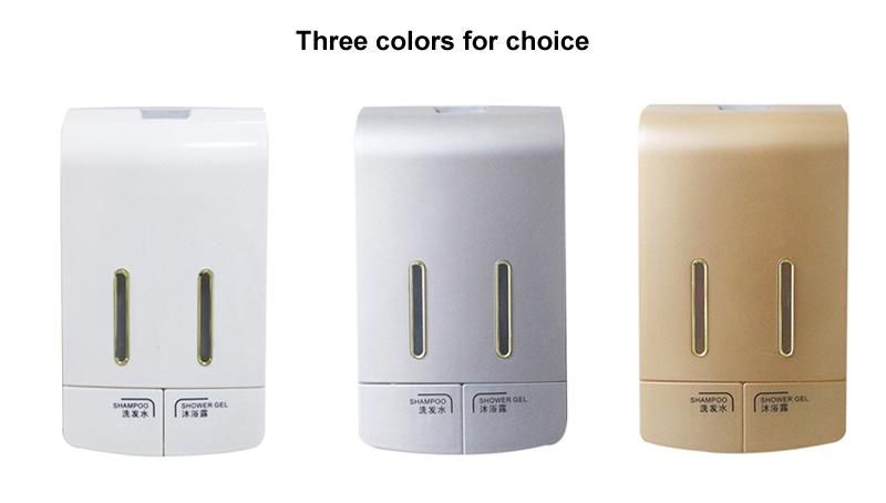 Saige 350ml*2 Hotel Bathroom Wall Mount Plastic Manual Shower Soap Dispenser