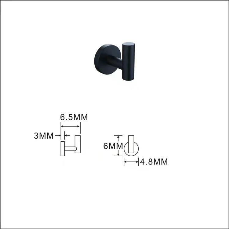 Modern Bathroom Accessories Set Matte Black Hook