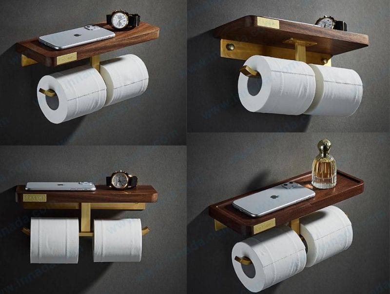 fashion Bathroom Fitting Aluminium Single Hold Phone Holder Toilet Paper Holder (MC005-B1)