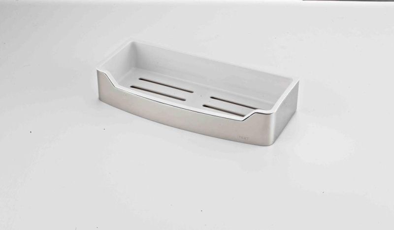 Bathhroom Square Single (AW-98111PW) Silver and Gray Basket