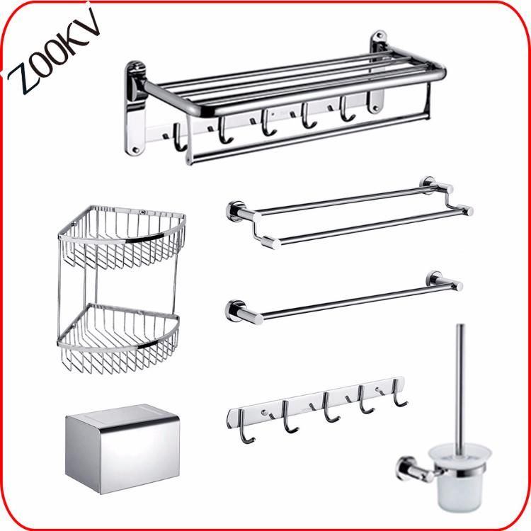 304 Stainless Steel Cheapest Sanitary Ware Wall Mounted Washroom Restroom Bath Toilet Hotel Shower Shelf Towel Rack Fitting Toilet Holder Bathroom Accessory