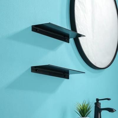 Bathroom Accessories Wall Mounted Metal Black Tray Shelf for Bathroom Storage