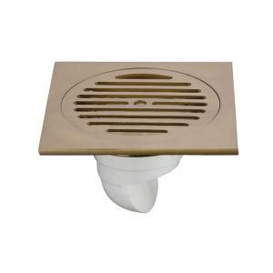 Brush Ti-Gold Brass 150*150 mm Bathroom Floor Drain