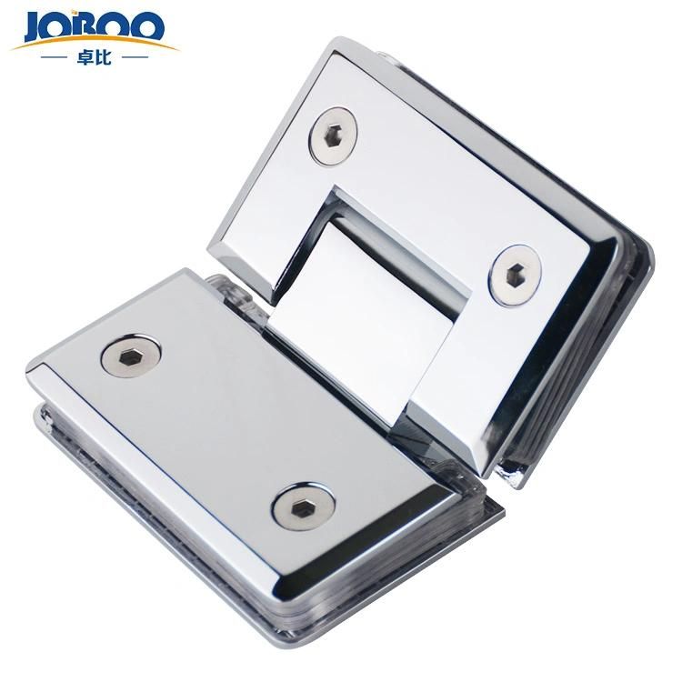 Joboo Zb540 Obligation Customizable Chrome Satin Brass Glass Mount 135 Degree Tempered Glass Door Hinges Connector Bathroom Accessories