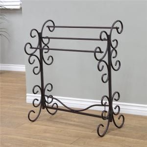 Home Furniture Metal Scroll Blanket Holder Rack