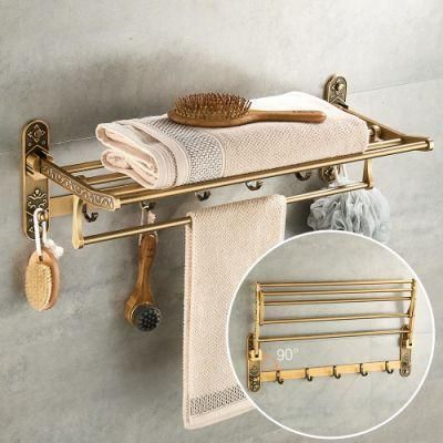 Bathroom Accessories Set Brass Antique Shelves Towel Bar