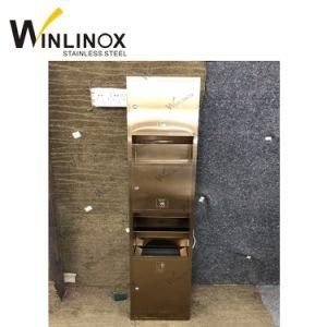 Rose Golden Hotel Bathroom Stainless Steel Waste Bin Tissue Dispensers