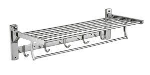 Towel Racks Double with Hooks Type and Chrome Surface Finishing Bathroom