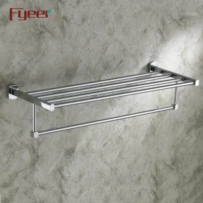 Fyeer Chrome Plated Brass Bathroom Removable Towel Rack