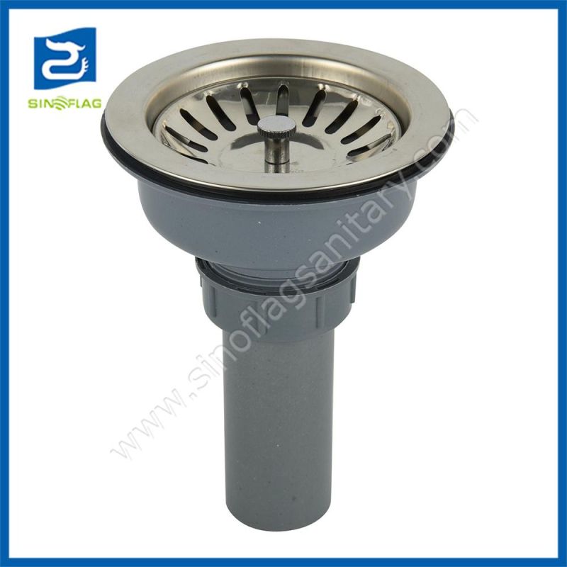 Plastic Kitchen Sink Strainer Filter Basketink Dish Drainer Basin Drain with Pipe