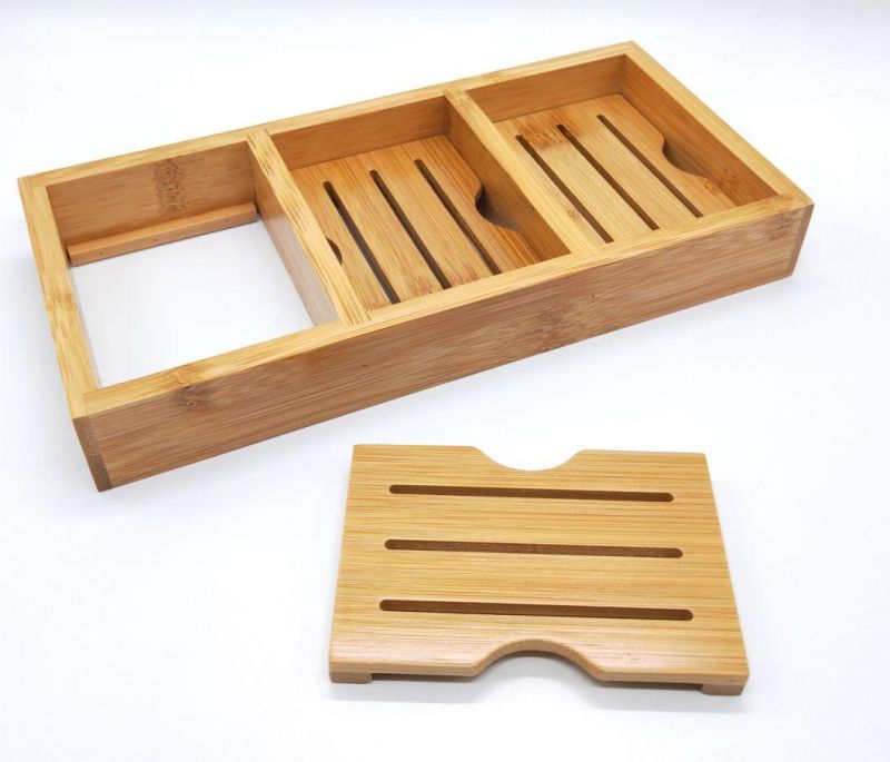 Wooden Bamboo Soap Dish for 2 & 3 Soaps