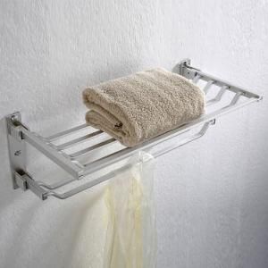 Bathroom Stainless Steel Wall Corner Brush Folding Towel Rack