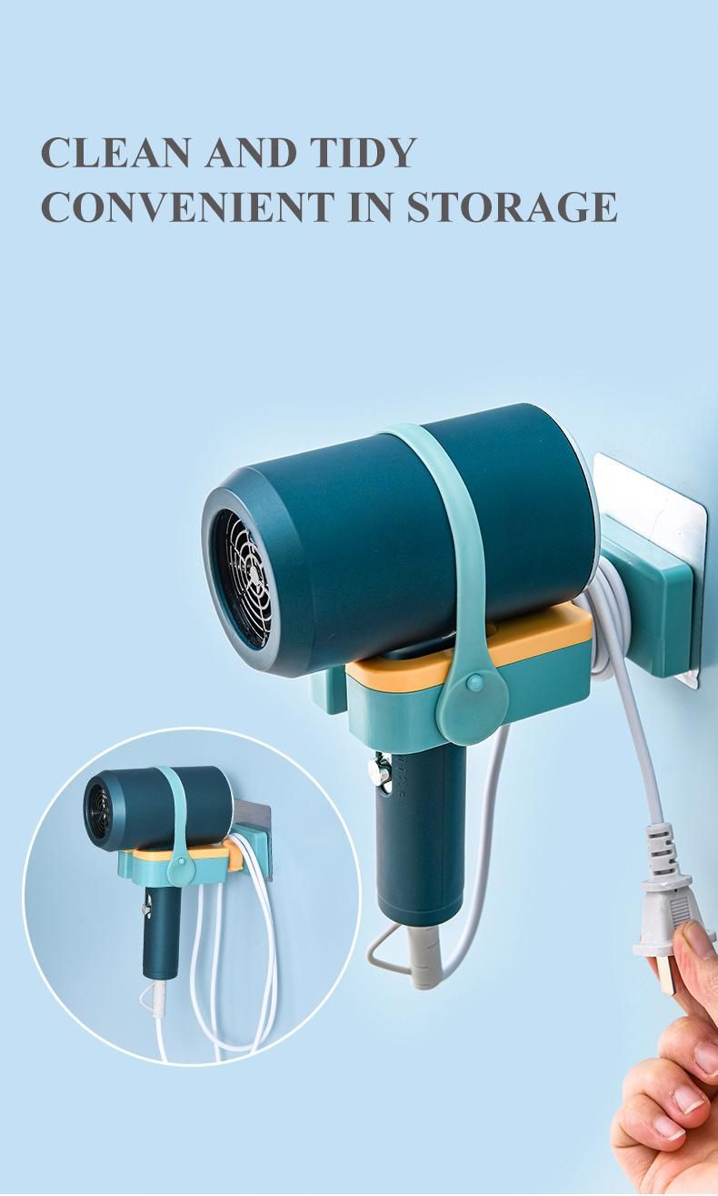 Adjustable Bathroom No Nail Hands Free Easy Installation Hair Dryer Storage Holder