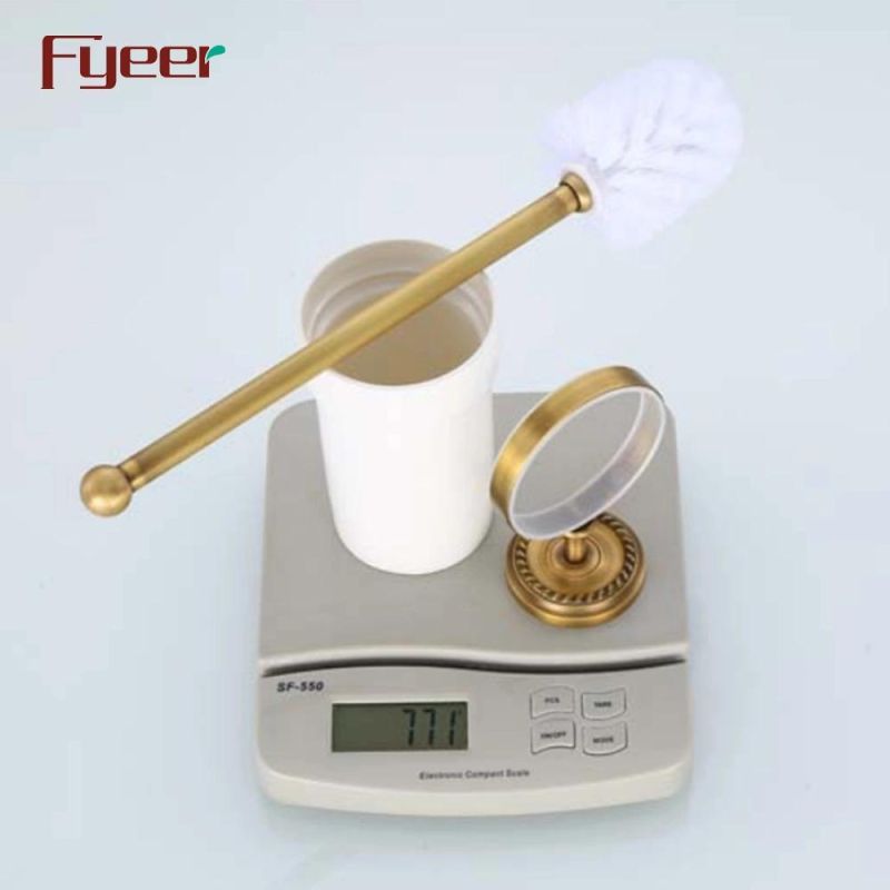 Fyeer Bathroom Accessory Antique Brass Toilet Brush Holder