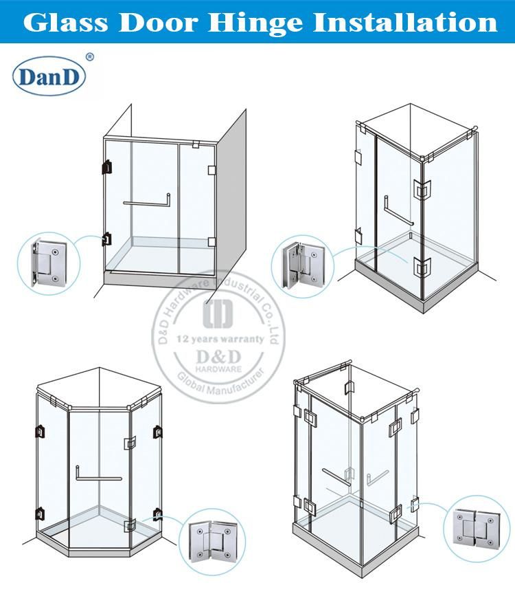 Stainless Steel Satin 12mm Commercial Door Hinges for Glass Doors