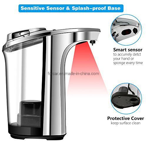 Touch-Less Battery Operated Water-Resistan Infrared Motion Sensor 480ml Alcohol Automatic Dispenser for Kitchen Bathroom