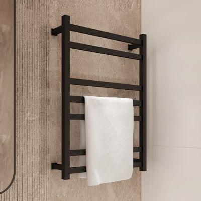 Towel Warmer Black Wall Mounted 7 Bars Drying Towel Rack