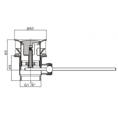 1.1/4" Pop-up Waste for Basin with Rod (D8622)