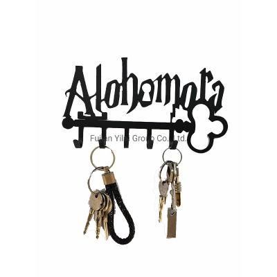 Halloween Creative Metal Key Holder Wih 5 Hooks Iron Art Wall Mounted Adhesive Black Hanger Organizer Hat Towel Rack Wholesale