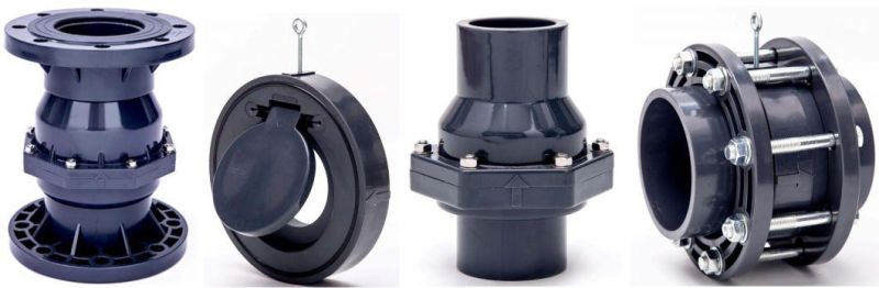 High Quality Plastic Non Return Check Valve (NRV) UPVC Wafer Check Valve PVC Swing Check Valve DIN ASTM JIS Standard DN20mm to DN400mm