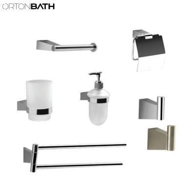 Designer Speical Design Hotel Modern Wall Mounted 6 7pieces Stainless Steel Matte Black Toilet Bathroom Accessories Set