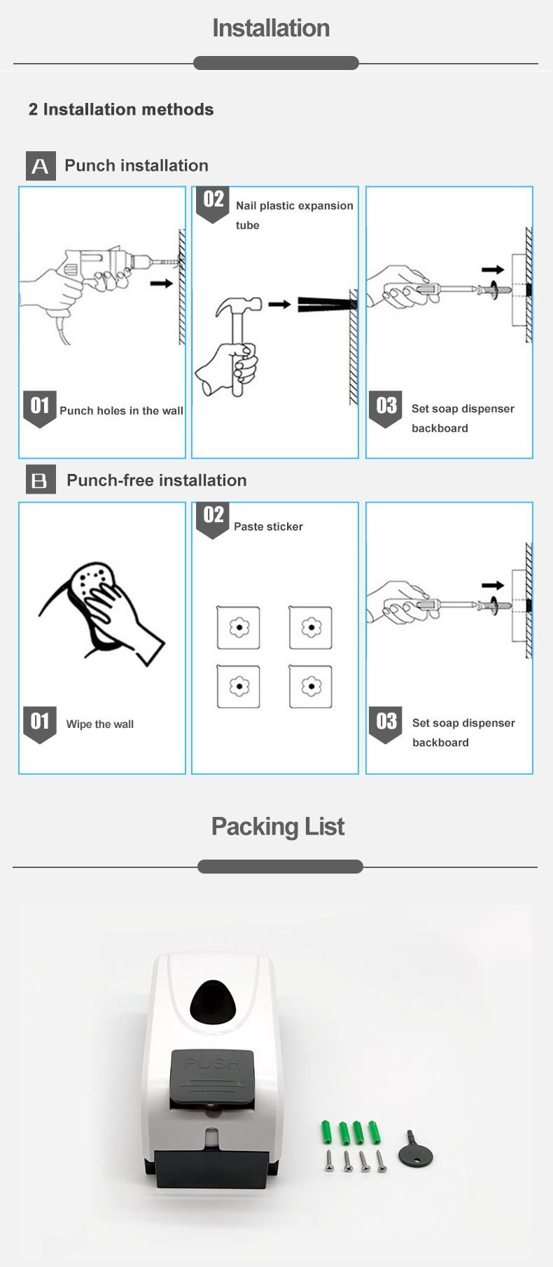 Saige 1000ml Hotel Manual Wall Mount Alcohol Spray Dispenser